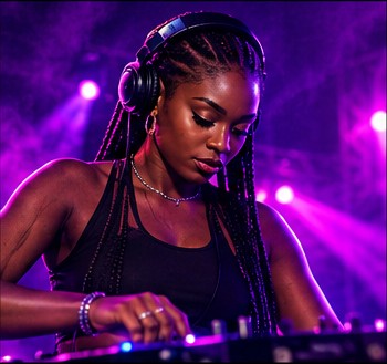 Mercy J performing as a DJ